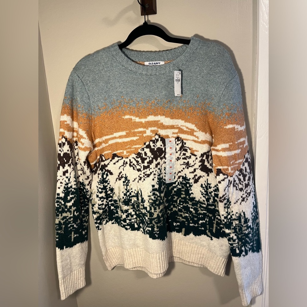 NEW W/TAGS: Old Navy Soft Knit Sweater in Blue and Tan size Medium